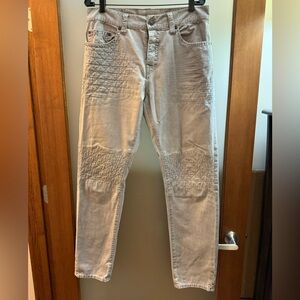 True Religion Slim Fit Grey Moto Pants Size 34
